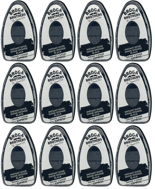 12 x Broga Brothers Black Instant Shine Sponge