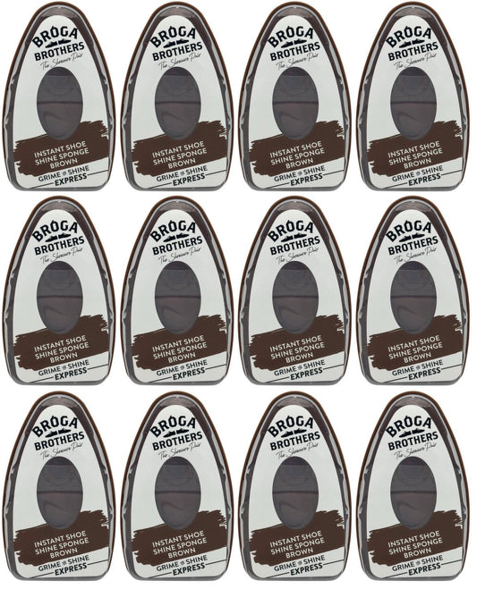 12 x Broga Brothers Brown Instant Shine Sponge