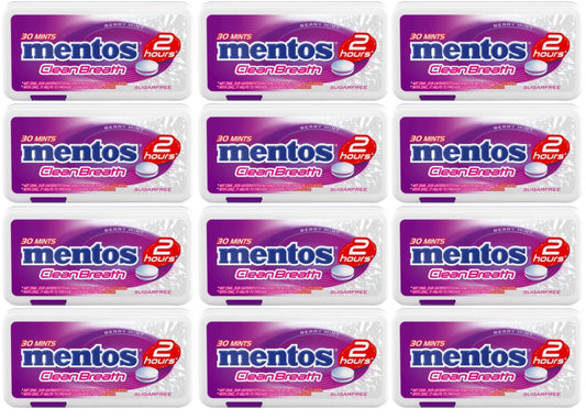 12 x Mentos Clean Breath Berry Mint 21G