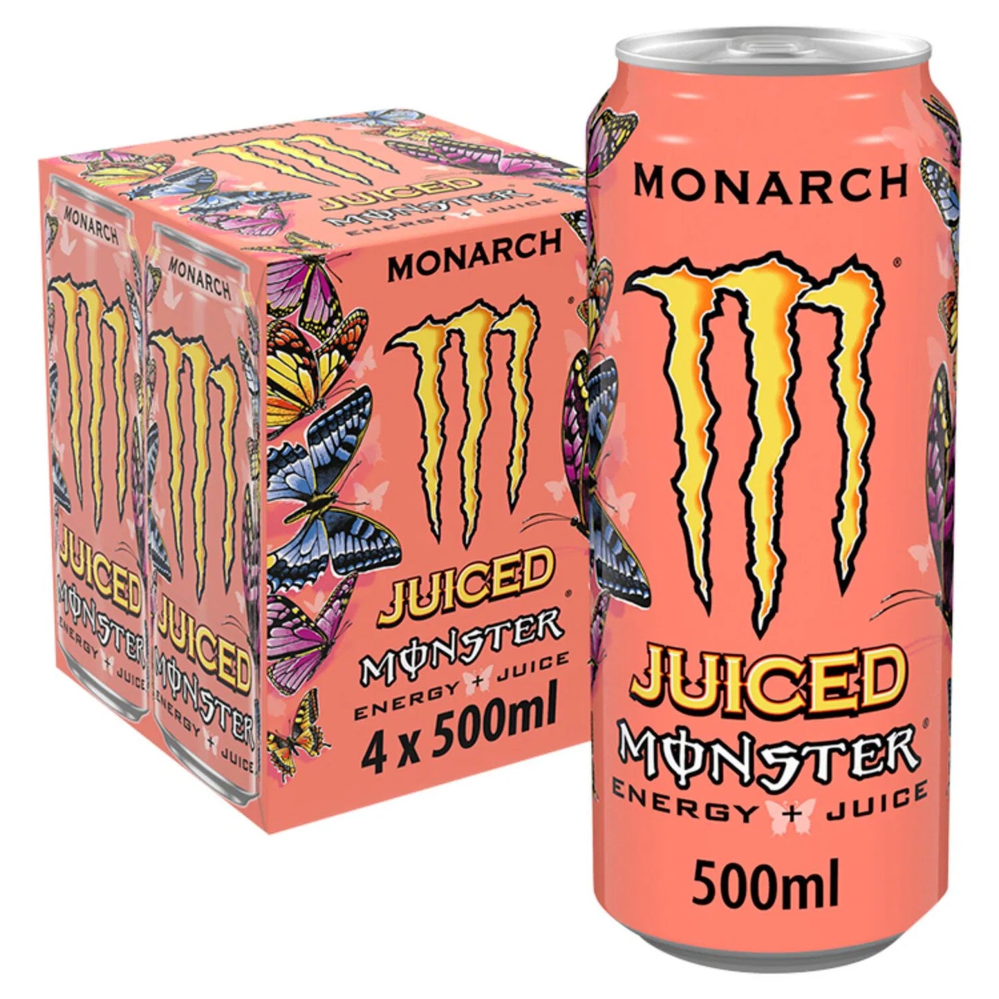 6 x Monster Monarch Juiced Energy + Juice 4 X 500Ml