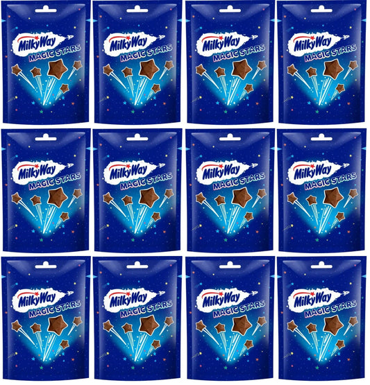 12 x Milky Way Magic Stars Milk Chocolate Bites Pouch Bag 100G