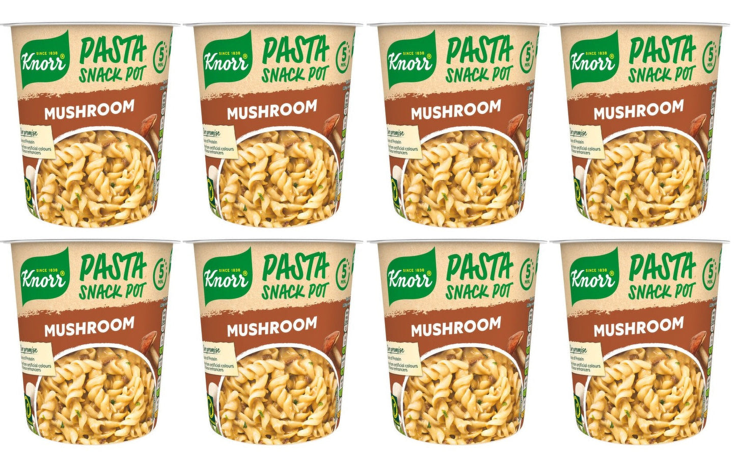 8 x Knorr Pasta Snack Pot Mushroom 59G