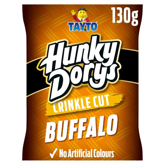 12 x Tayto Hunky Dorys Crinkle Cut Buffalo Flavour Potato Crisps 130G