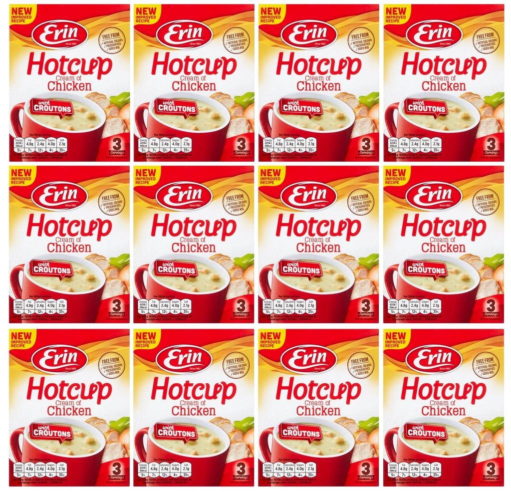 12 x Erin Hotcup Cream Of Chicken With Croutons 67G