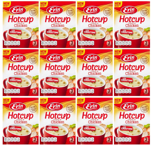 12 x Erin Hotcup Cream Of Chicken With Croutons 67G