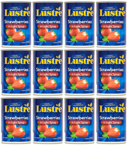 12 x Lustre Strawberries In Light Syrup 410G