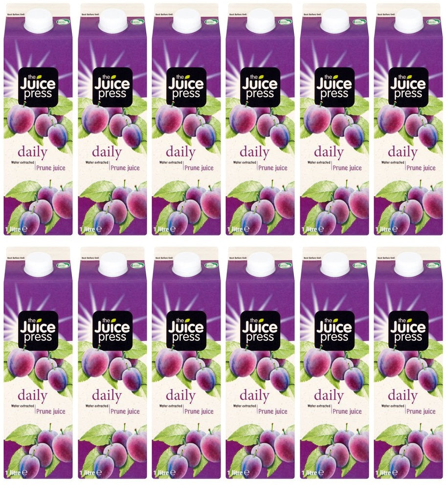 12 x The Juice Press Daily Water Extracted Prune Juice 1 Litre