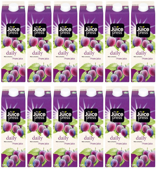 12 x The Juice Press Daily Water Extracted Prune Juice 1 Litre