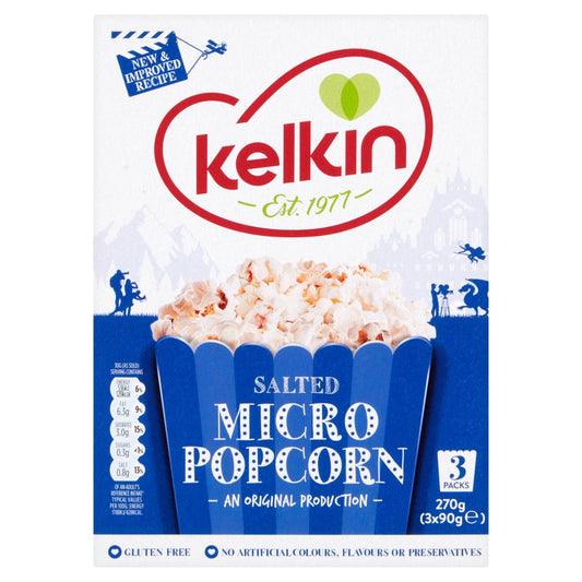 16 x Kelkin Salted Micro Popcorn 3 X 90G (270G)
