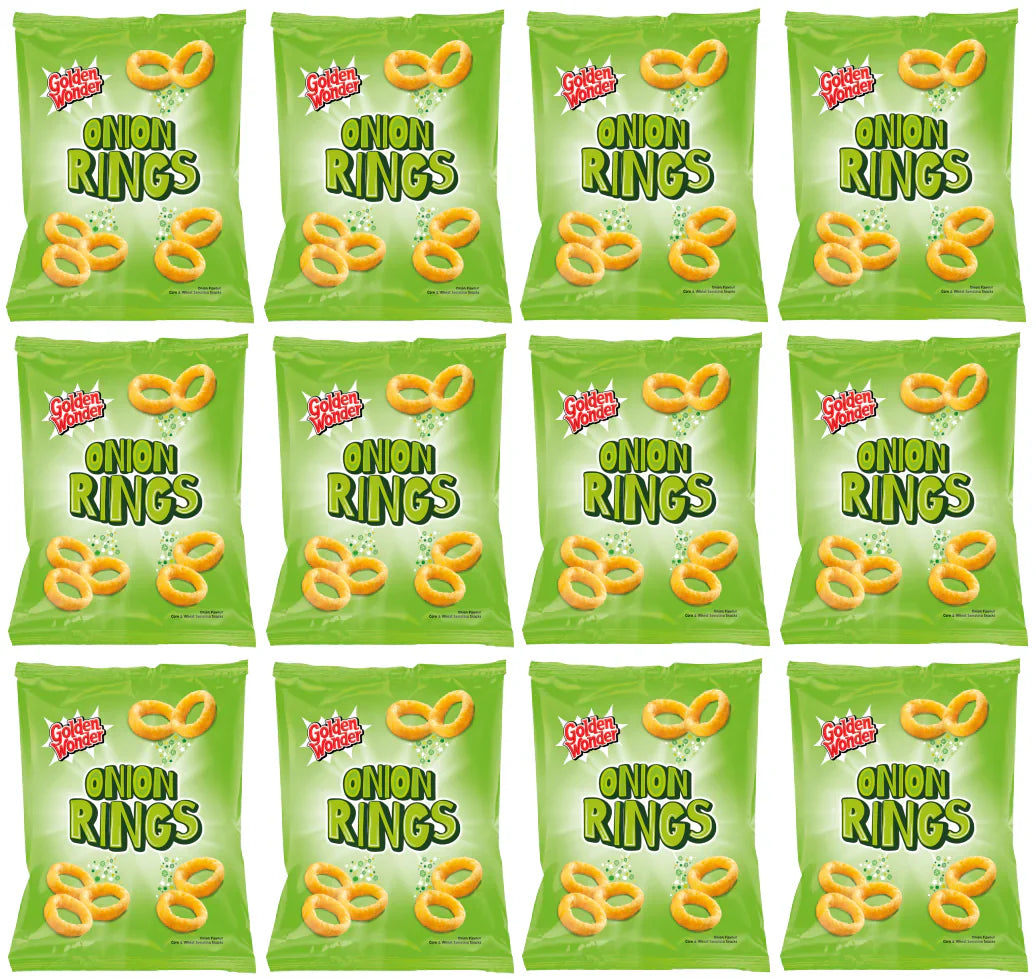 12 x Golden Wonder Onion Rings Snacks 6pk - 6X13GM