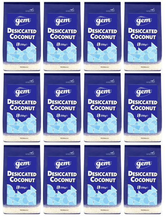 12 x Gem Desiccated Coconut 250G