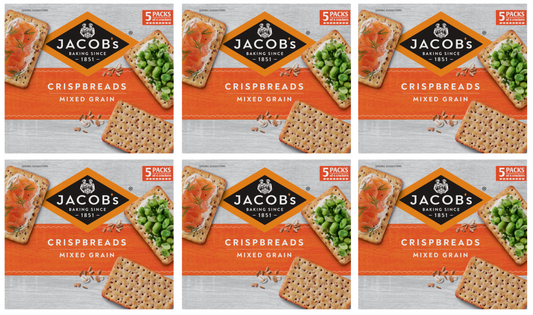 6 x Jacobs Crispbreads Mixed Grain 5Pk 190Gm