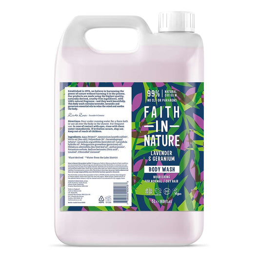 Faith In Nature Lavender & Geranium Body Wash - 5ltr