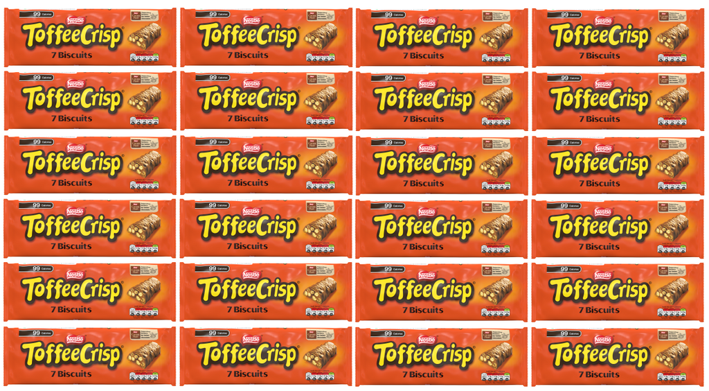 24 x Toffee Crisp Milk Choc Biscuit Bar 7 Pack - 130.9GM