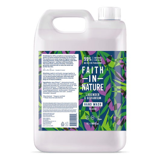 Faith In Nature Lavender & Geranium Hand Wash - 5ltr