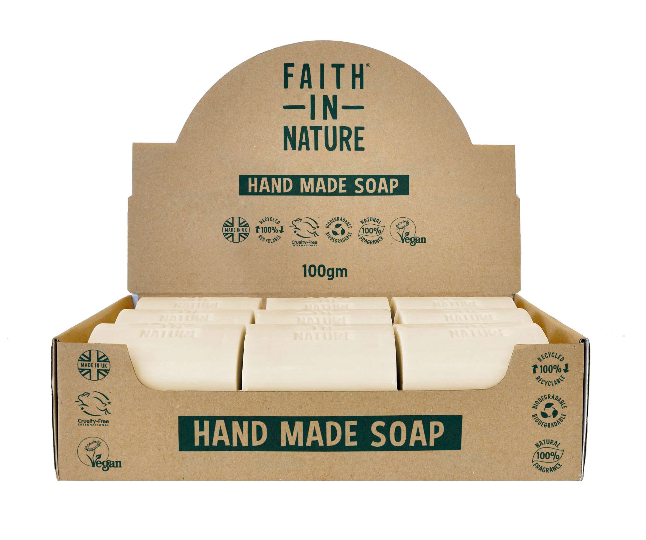 18 x Faith In Nature Coconut Soap Unpackaged - 100g