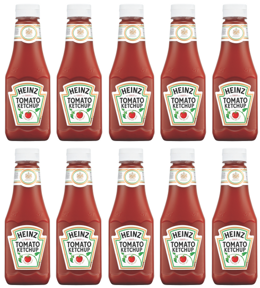 10 x Heinz Tomato Ketchup Squeezy 342 Gr