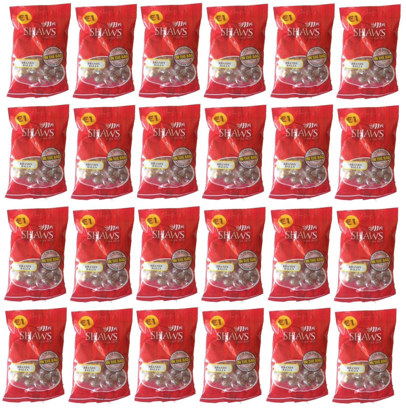 24 x Shaws Brandy Balls 100g Bags