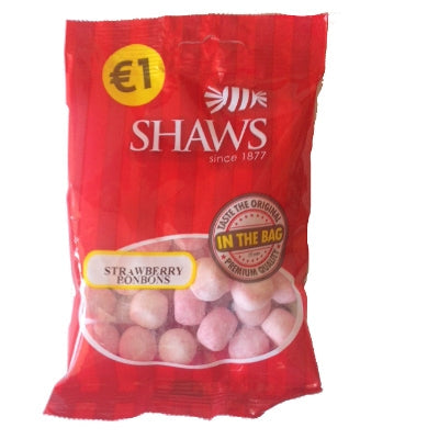 24 x Shaws Strawberry Bonbons 100Gm
