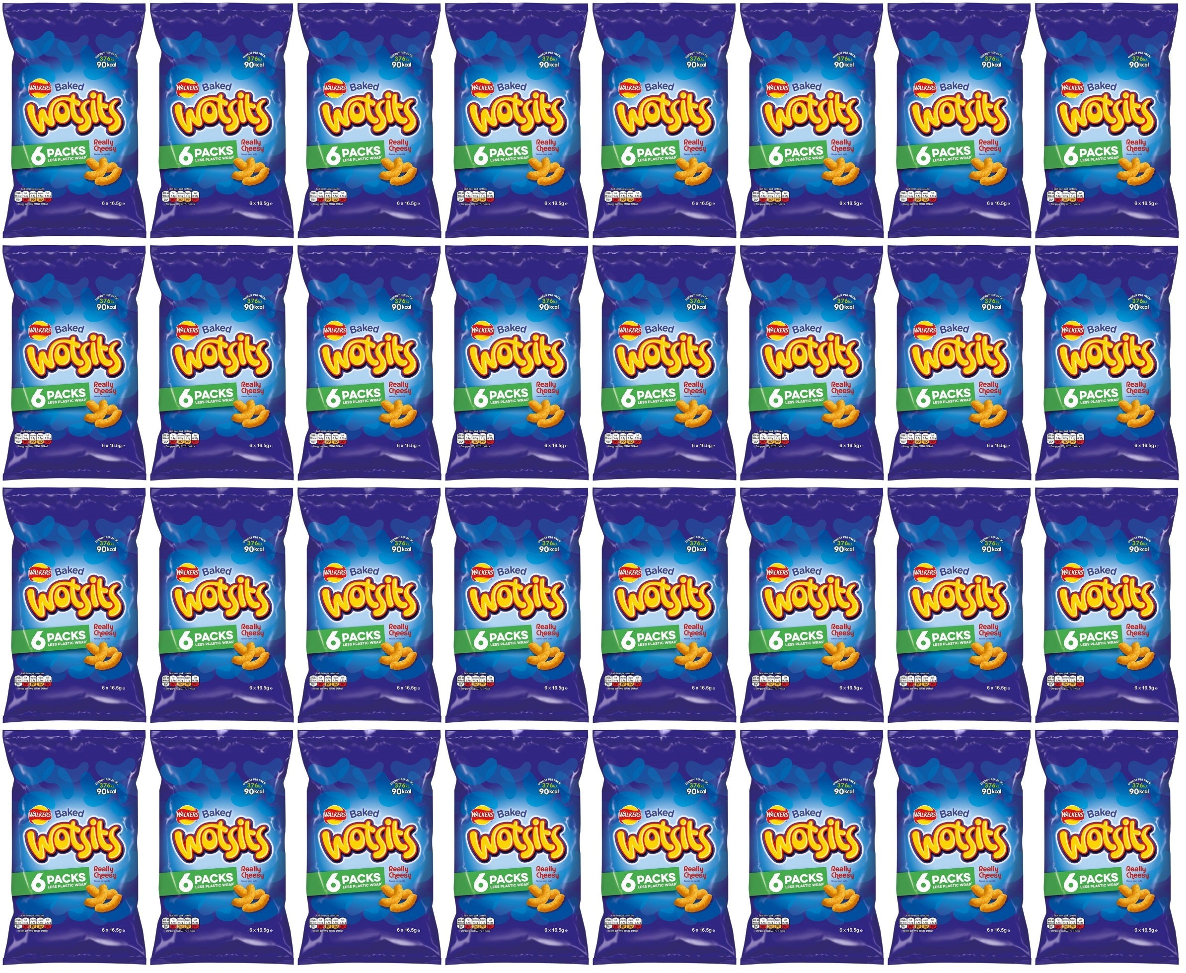 32 x Walkers Wotsits Really Cheesy Multipack Snacks Crisps 6X16.5G ...