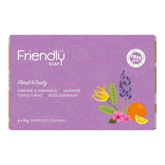 6 x Friendly Soap Soap Selection - Floral & Fruity - 420g