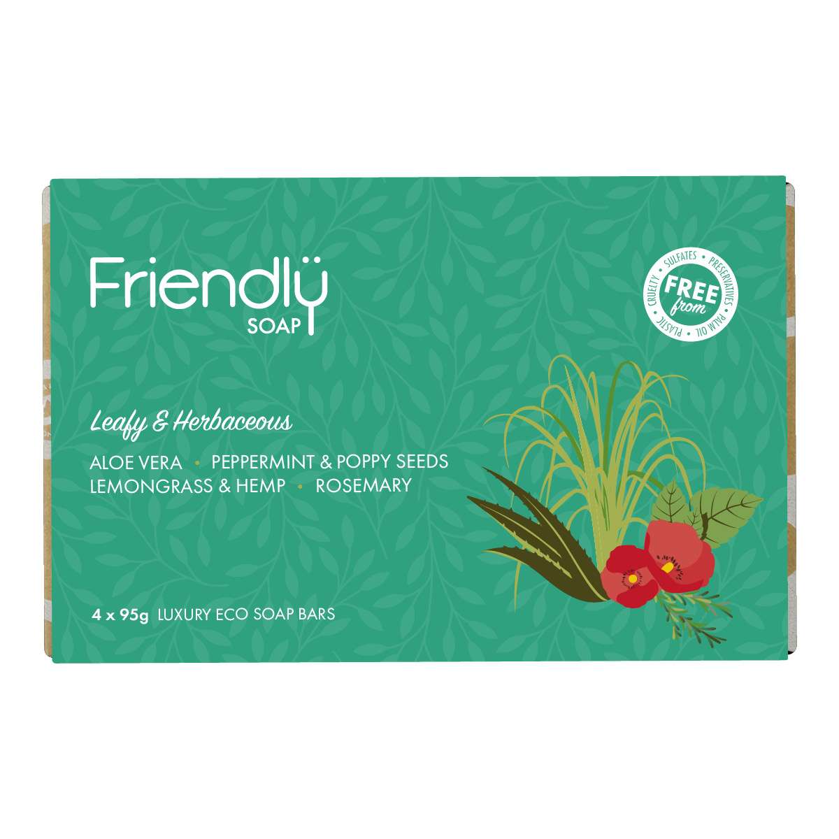 6 x Friendly Soap Soap Selection - Leafy & Herbaceous - 420g