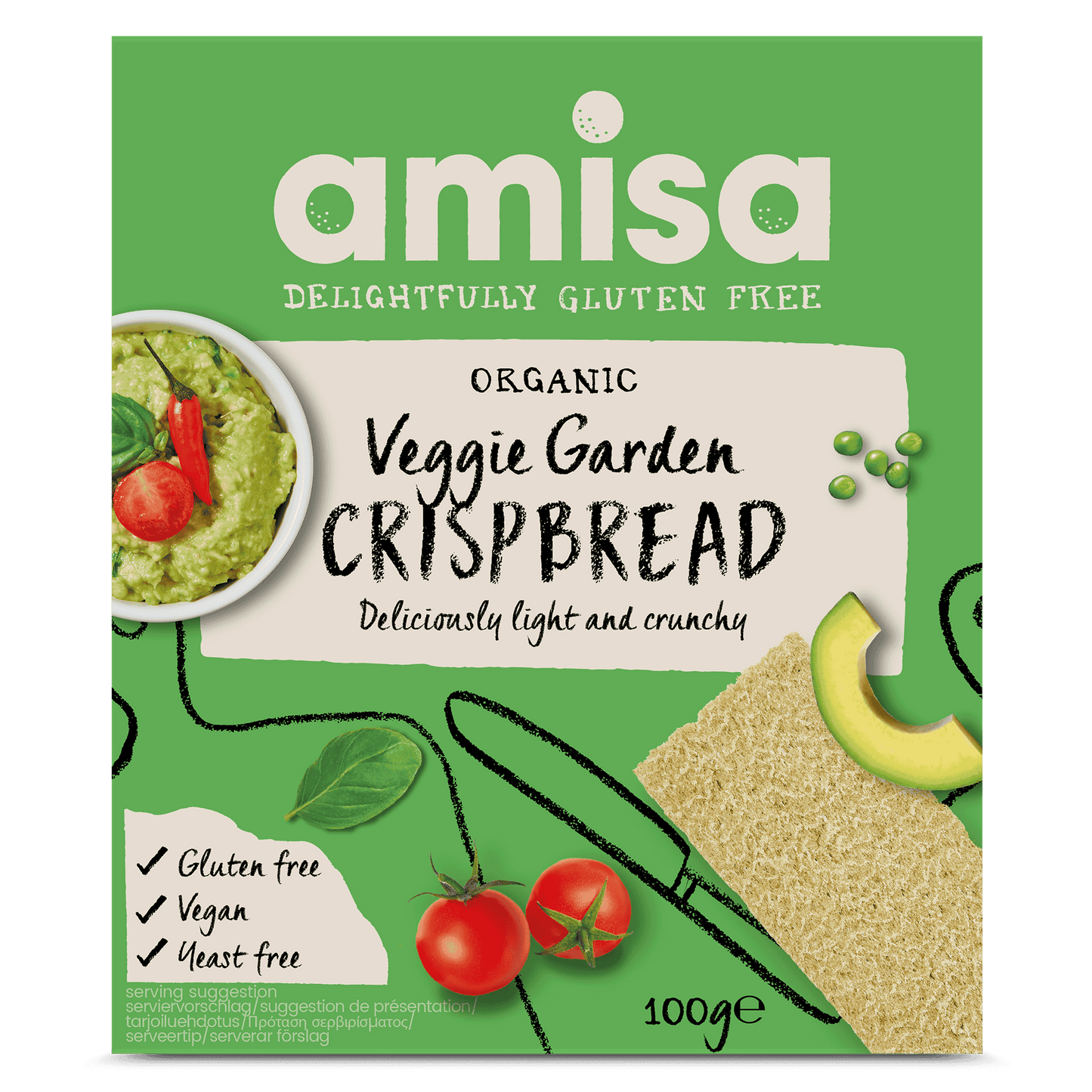 Amisa Organic Veggie Garden Crispbread - GF - 100g