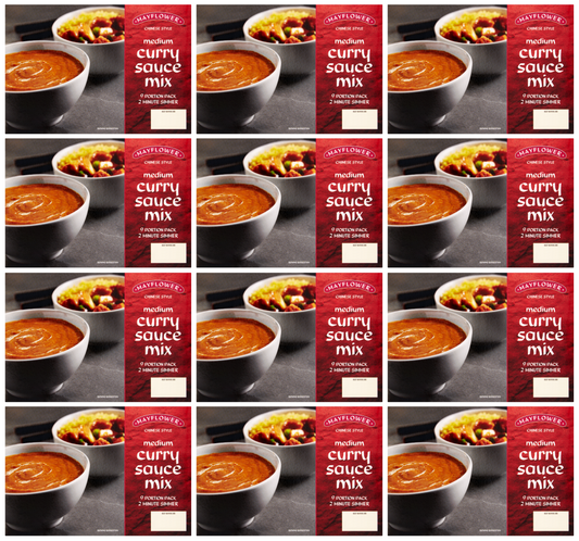 12 x Mayflower Chinese Style Medium Curry Sauce Mix 255G