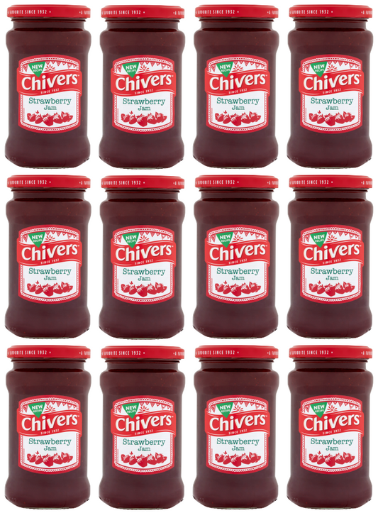 12 x Chivers Strawberry Jam 370Gr