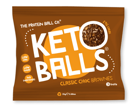 20 x The Protein Ball co Classic Choc Brownies Keto Ball - 25g