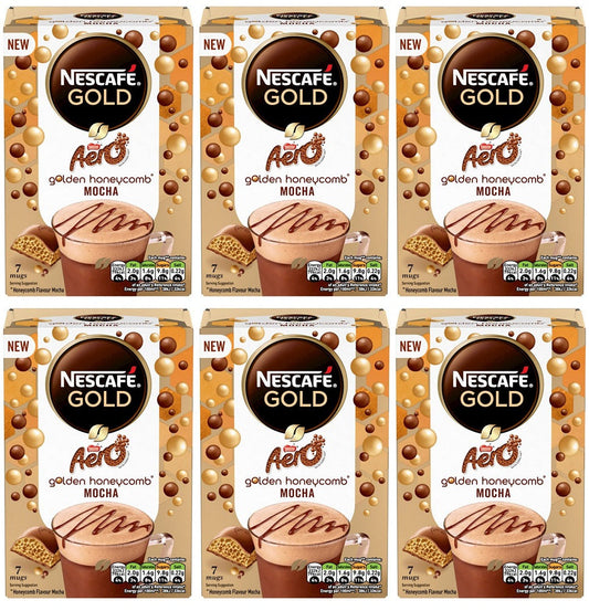 6 x Nescafé Aero Golden Honeycomb Flavour Mocha 7 X 19G (133G)
