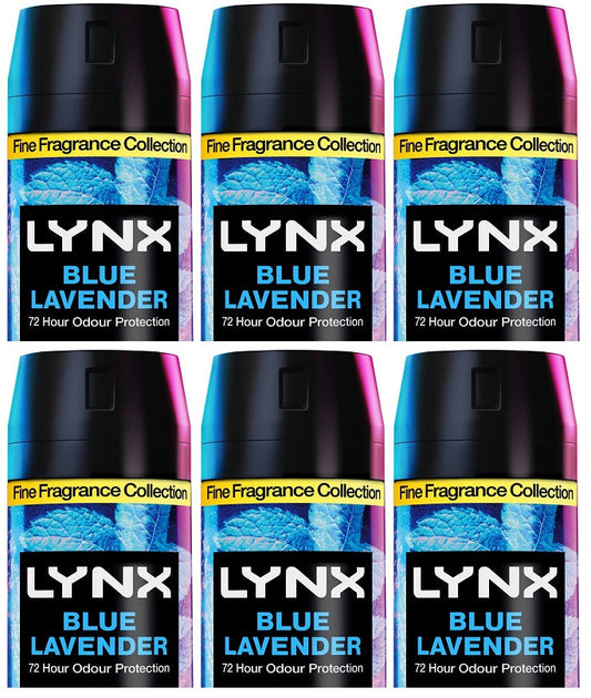 6 x Lynx Blue Lavender Kenobi Uk Bodyspray 150Ml