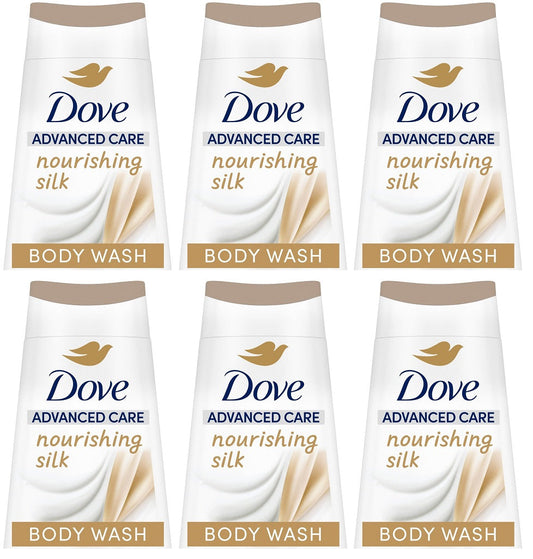 6 x Dove Advanced Care Body Wash Nourishing Silk 225 Ml