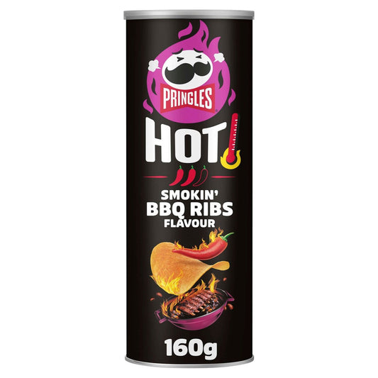 19 x Pringles Hot Smokin Bbq Ribs Flavour 160G