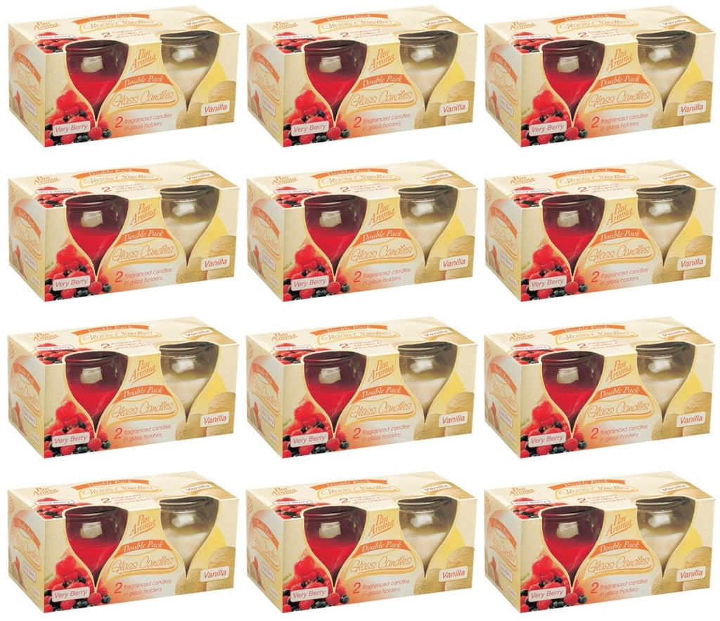 12 x Pan Aroma Candle Very Berry & Vanilla 2 Pack