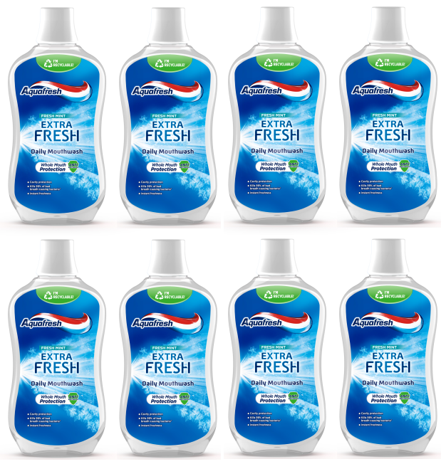 8 x Aquafresh Mouthwash - 500ML