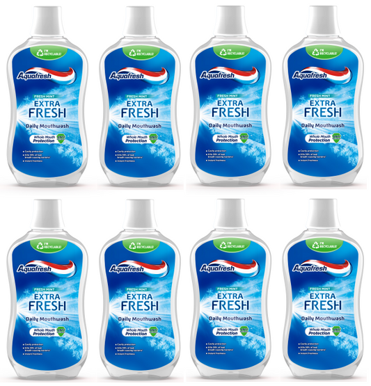 8 x Aquafresh Mouthwash - 500ML