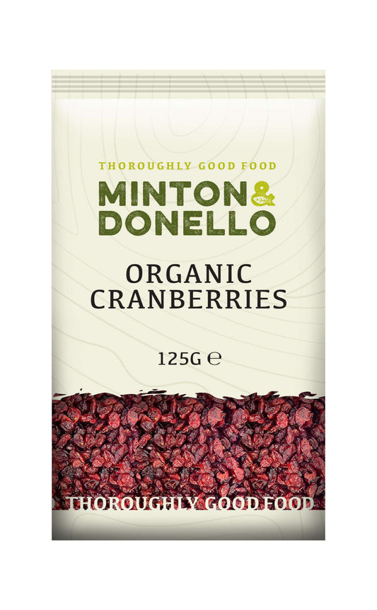 6 x Minton & Donello Organic Cranberries - 125g