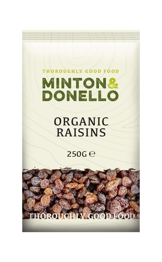 6 x Minton & Donello Organic Raisins - 250g
