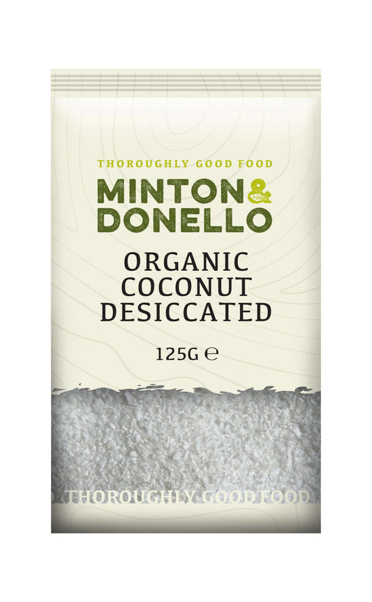 6 x Minton & Donello Organic Coconut Desiccated - 125g