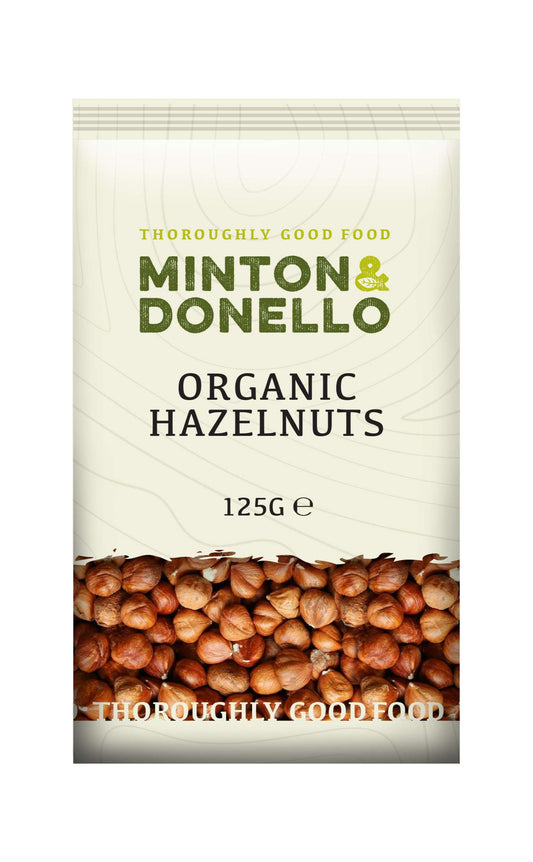 6 x Minton & Donello Organic Hazelnuts Whole - 125g