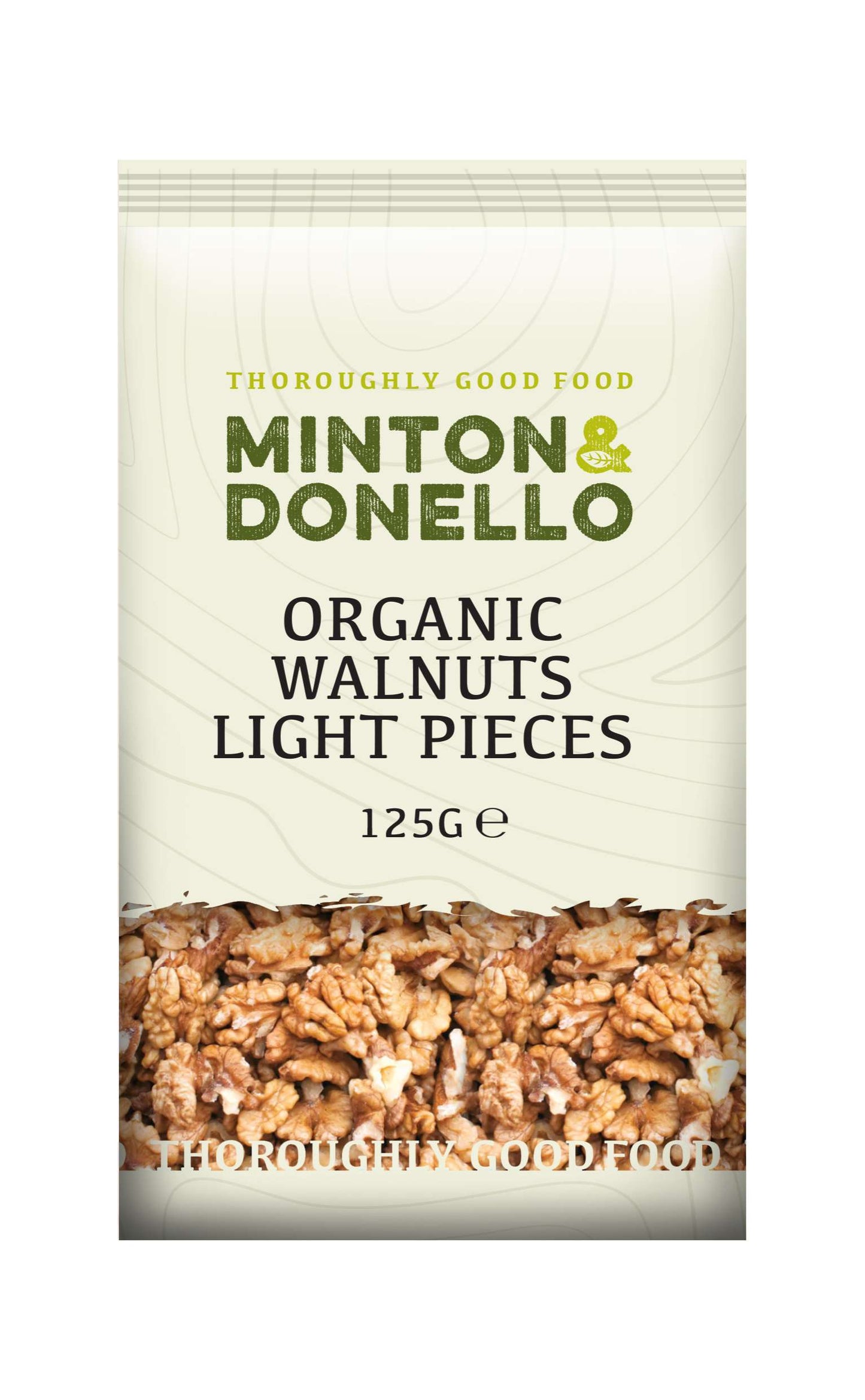 6 x Minton & Donello Organic Walnuts Light Halves - 125g