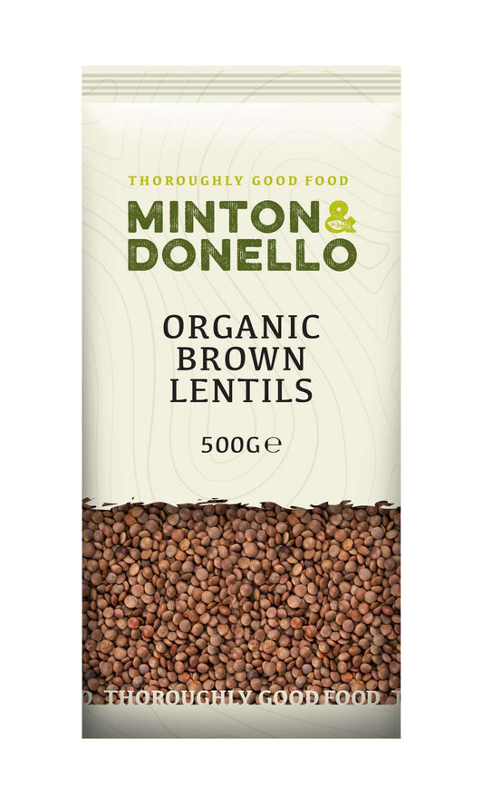 6 x Minton & Donello Organic Brown Lentils - 500g