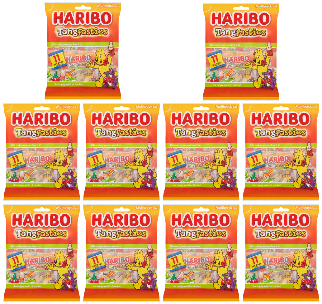 10 x Haribo Tangfastics Multipack Sweets Bag - 176GM