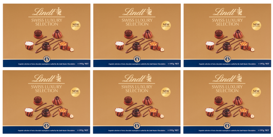 6 x Lindt Swiss Luxury Selection Chocolate Box - 193GM