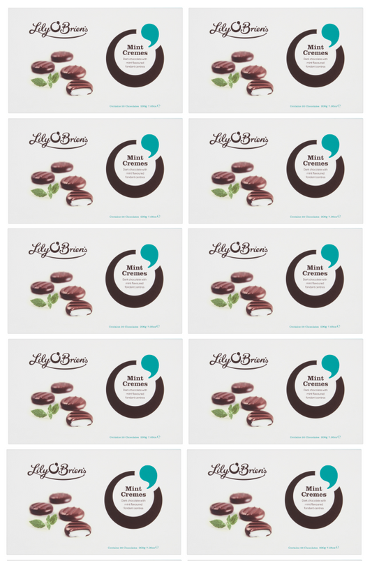 10 X Lily O'Briens Mint Cremes Box Chocolates 200GM