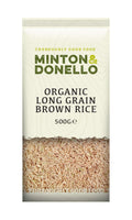 6 x Minton & Donello Organic Long Grain Brown Rice - 500g