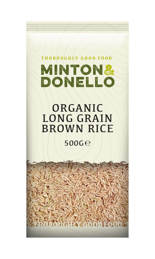6 x Minton & Donello Organic Long Grain Brown Rice - 500g