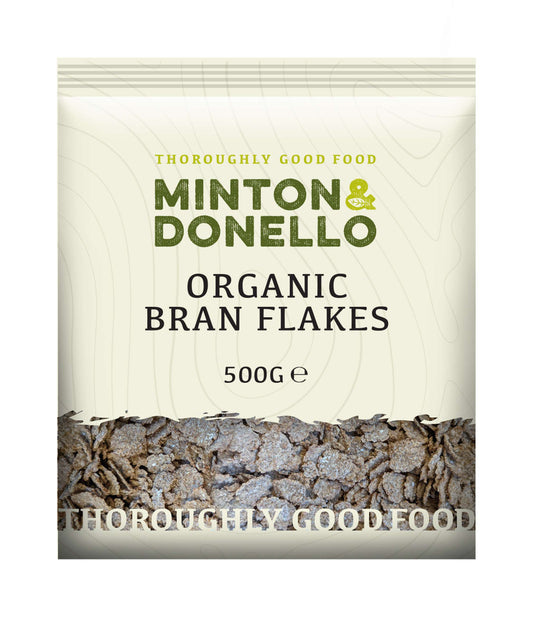6 x Minton & Donello Organic Bran Flakes - 500g