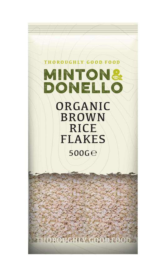 6 x Minton & Donello Organic Brown Rice Flakes - 500g